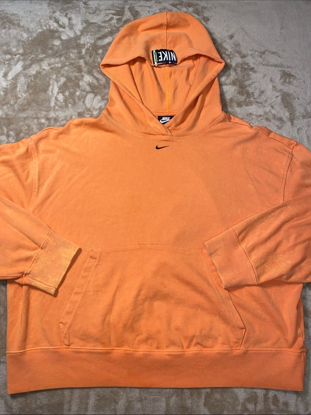 Vintage Nike Swoosh oversized Orange Hooded Pullover